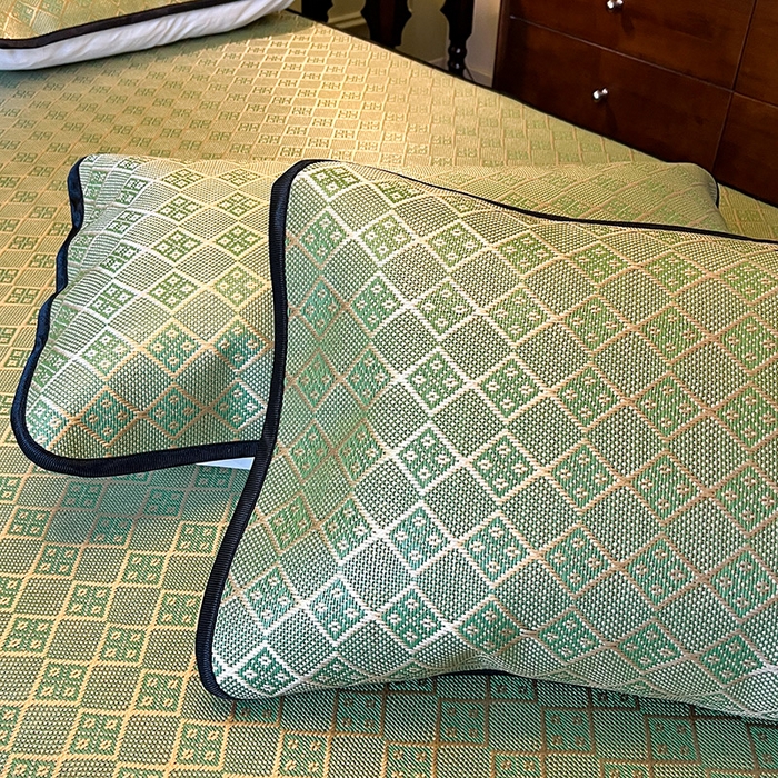 91家纺网 家纺一手货源 找家纺 网红馆2025新款夏日记忆 藤席（裙边可脱卸）卖价不得低于185元 葱绿