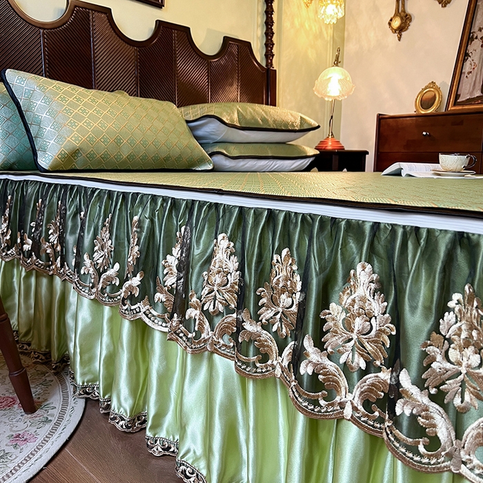 91家纺网 家纺一手货源 找家纺 网红馆2025新款夏日记忆 藤席（裙边可脱卸）卖价不得低于185元 葱绿