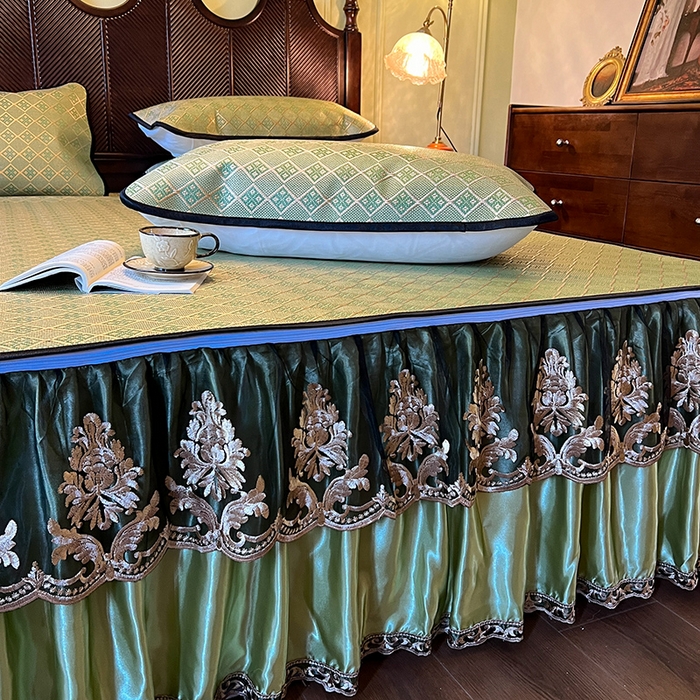 91家纺网 家纺一手货源 找家纺 网红馆2025新款夏日记忆 藤席（裙边可脱卸）卖价不得低于185元 葱绿