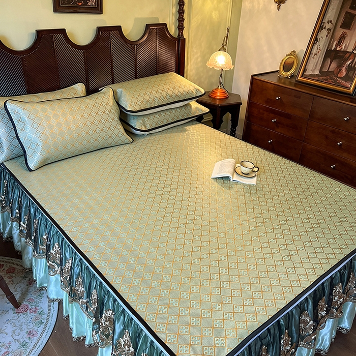 91家纺网 家纺一手货源 找家纺 网红馆2025新款夏日记忆 藤席（裙边可脱卸）卖价不得低于185元 豆青