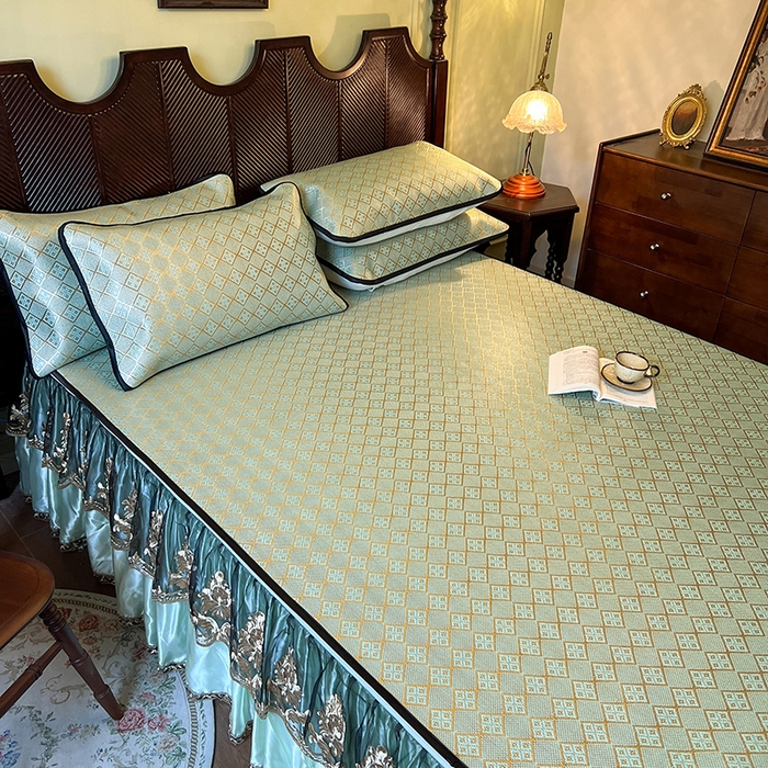 91家纺网 家纺一手货源 找家纺 网红馆2025新款夏日记忆 藤席（裙边可脱卸）卖价不得低于185元 豆青