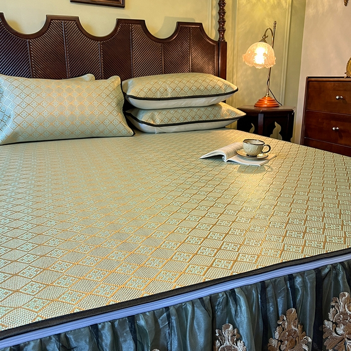 91家纺网 家纺一手货源 找家纺 网红馆2025新款夏日记忆 藤席（裙边可脱卸）卖价不得低于185元 豆青