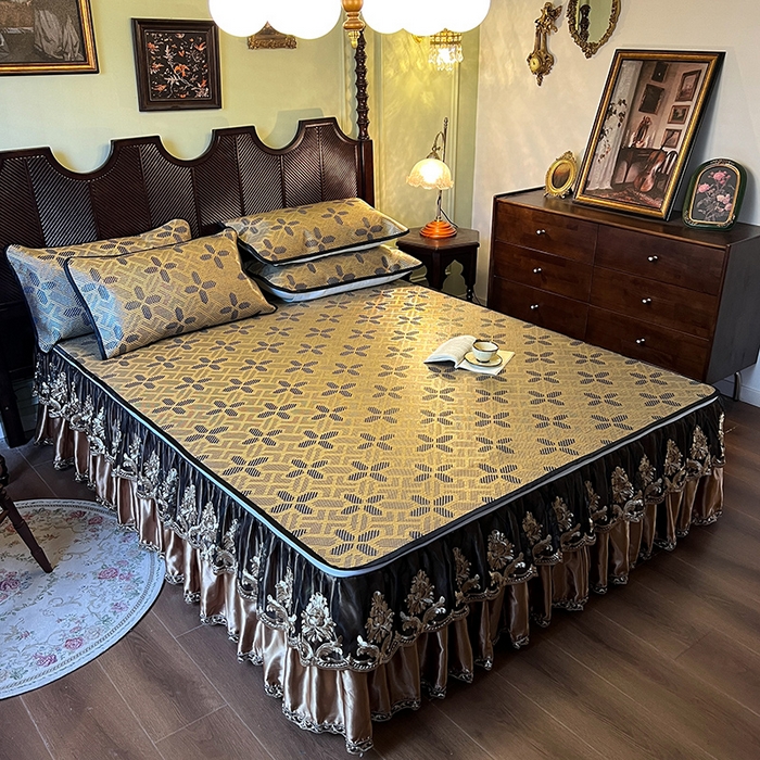 91家纺网 家纺一手货源 找家纺 网红馆2025新款夏日记忆 藤席（裙边可脱卸）卖价不得低于185元 钴蓝