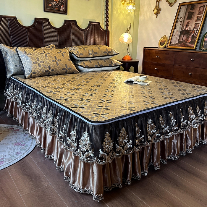 91家纺网 家纺一手货源 找家纺 网红馆2025新款夏日记忆 藤席（裙边可脱卸）卖价不得低于185元 钴蓝