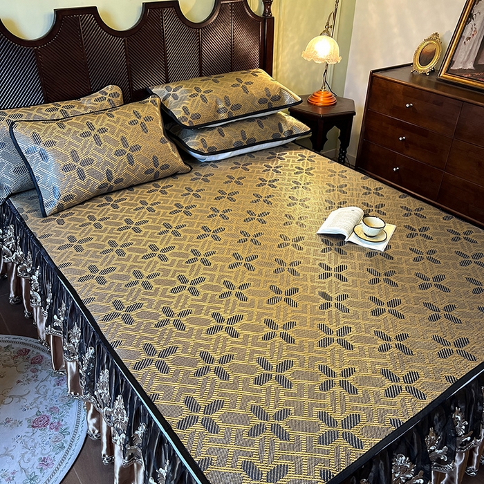 91家纺网 家纺一手货源 找家纺 网红馆2025新款夏日记忆 藤席（裙边可脱卸）卖价不得低于185元 钴蓝