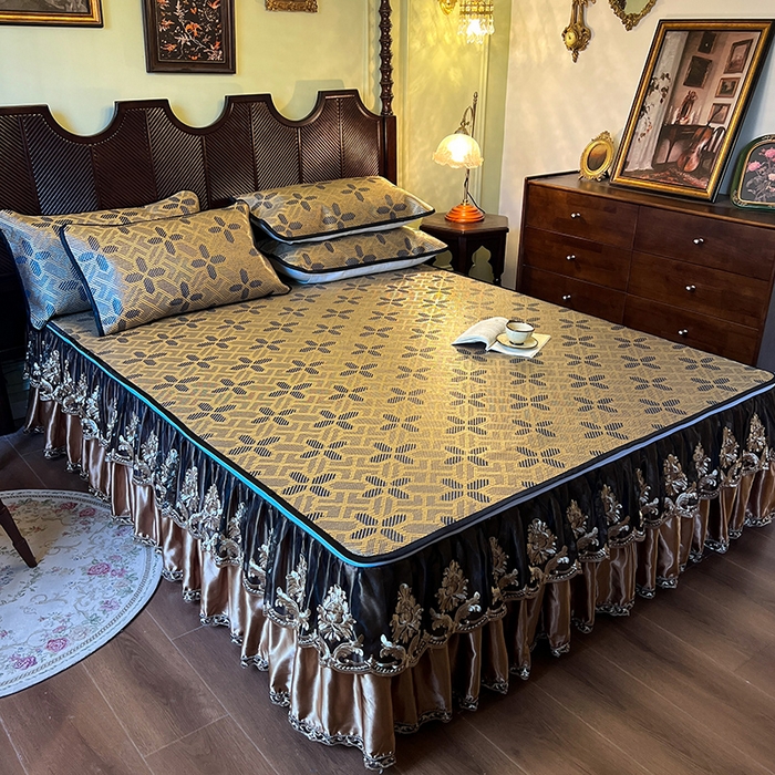 91家纺网 家纺一手货源 找家纺 网红馆2025新款夏日记忆 藤席（裙边可脱卸）卖价不得低于185元 钴蓝