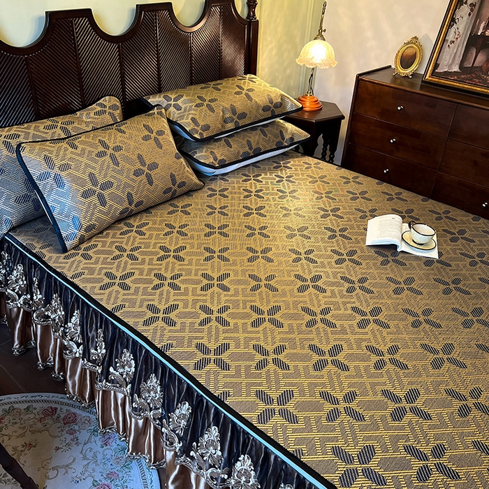 91家纺网 家纺一手货源 找家纺 网红馆2025新款夏日记忆 藤席（裙边可脱卸）卖价不得低于185元 钴蓝