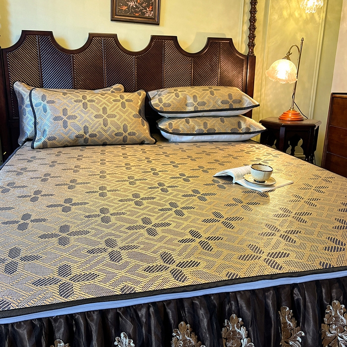 91家纺网 家纺一手货源 找家纺 网红馆2025新款夏日记忆 藤席（裙边可脱卸）卖价不得低于185元 钴蓝