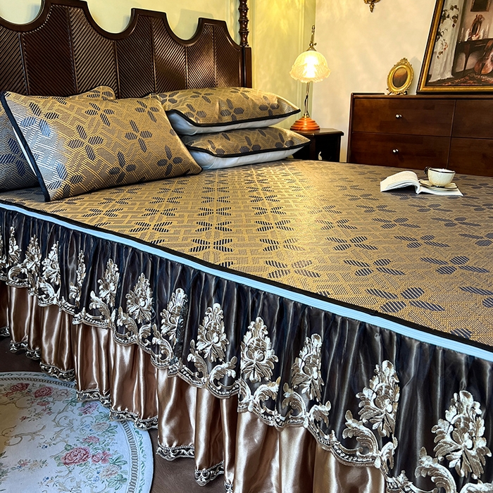 91家纺网 家纺一手货源 找家纺 网红馆2025新款夏日记忆 藤席（裙边可脱卸）卖价不得低于185元 钴蓝