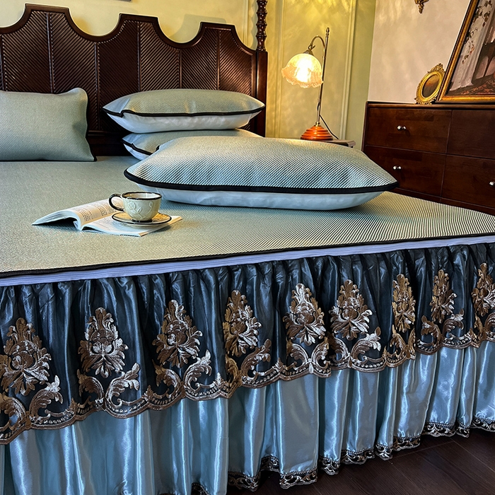 91家纺网 家纺一手货源 找家纺 网红馆2025新款夏日记忆 藤席（裙边可脱卸）卖价不得低于185元 荷绿