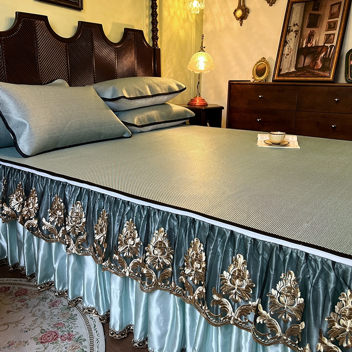 91家纺网 家纺一手货源 找家纺 网红馆2025新款夏日记忆 藤席（裙边可脱卸）卖价不得低于185元 荷绿