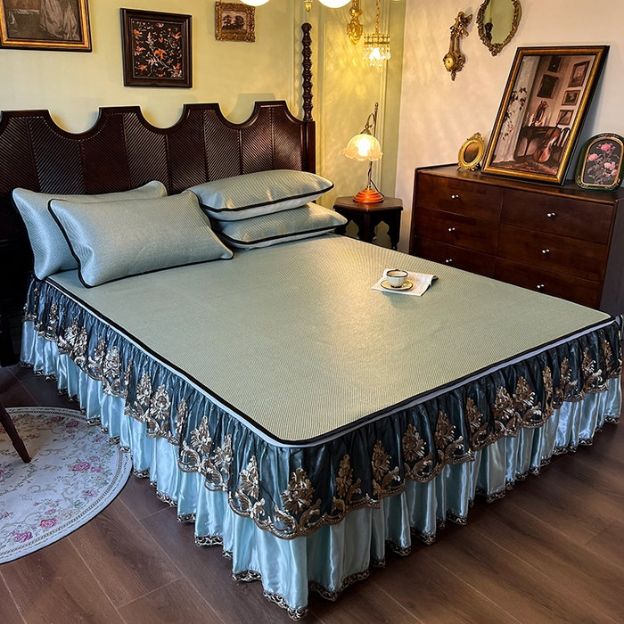 91家纺网 家纺一手货源 找家纺 网红馆2025新款夏日记忆 藤席（裙边可脱卸）卖价不得低于185元 荷绿