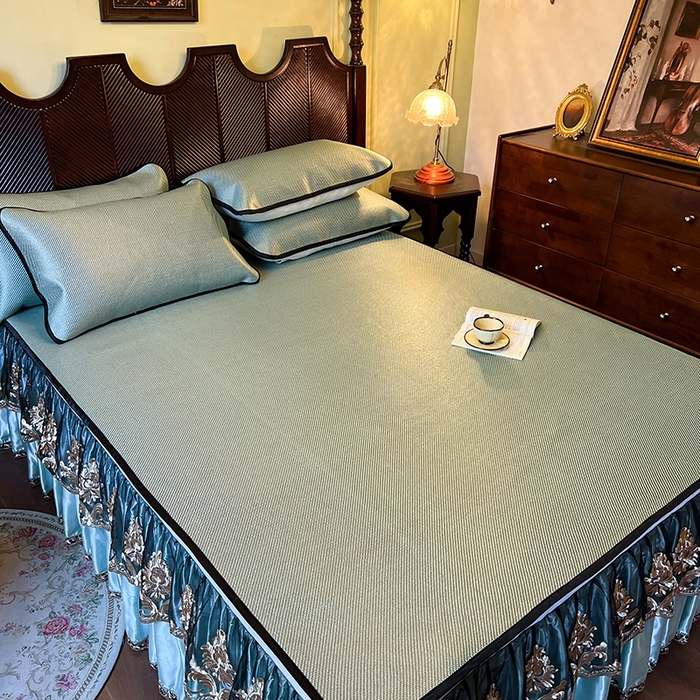 91家纺网 家纺一手货源 找家纺 网红馆2025新款夏日记忆 藤席（裙边可脱卸）卖价不得低于185元 荷绿