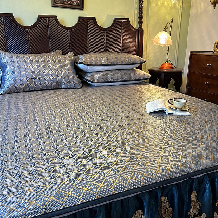 91家纺网 家纺一手货源 找家纺 网红馆2025新款夏日记忆 藤席（裙边可脱卸）卖价不得低于185元 花青