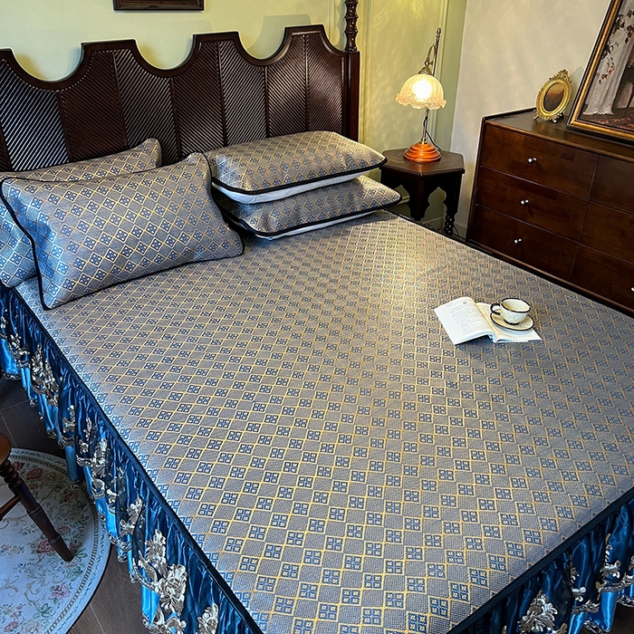 91家纺网 家纺一手货源 找家纺 网红馆2025新款夏日记忆 藤席（裙边可脱卸）卖价不得低于185元 花青