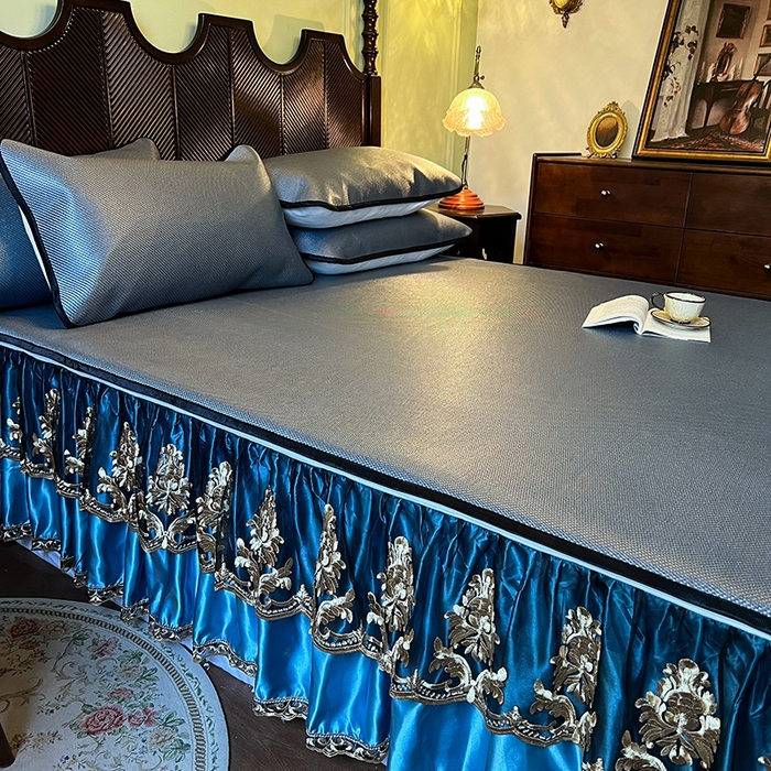 91家纺网 家纺一手货源 找家纺 网红馆2025新款夏日记忆 藤席（裙边可脱卸）卖价不得低于185元 蓝灰