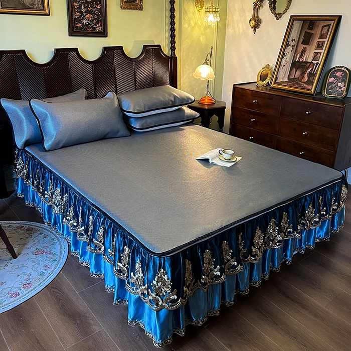 91家纺网 家纺一手货源 找家纺 网红馆2025新款夏日记忆 藤席（裙边可脱卸）卖价不得低于185元 蓝灰