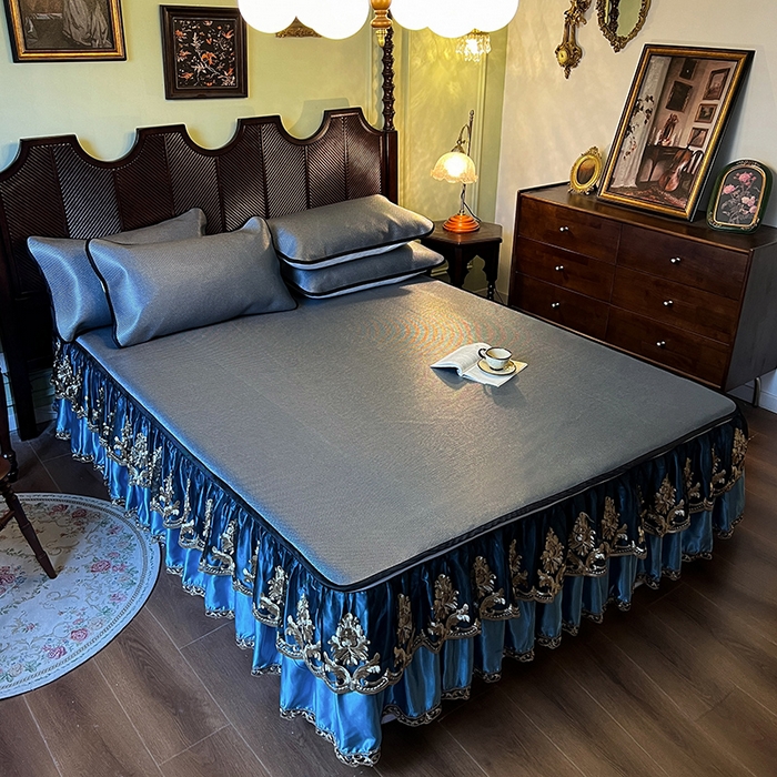 91家纺网 家纺一手货源 找家纺 网红馆2025新款夏日记忆 藤席（裙边可脱卸）卖价不得低于185元 蓝灰