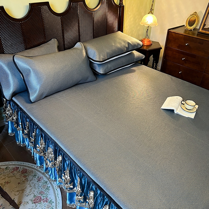 91家纺网 家纺一手货源 找家纺 网红馆2025新款夏日记忆 藤席（裙边可脱卸）卖价不得低于185元 蓝灰