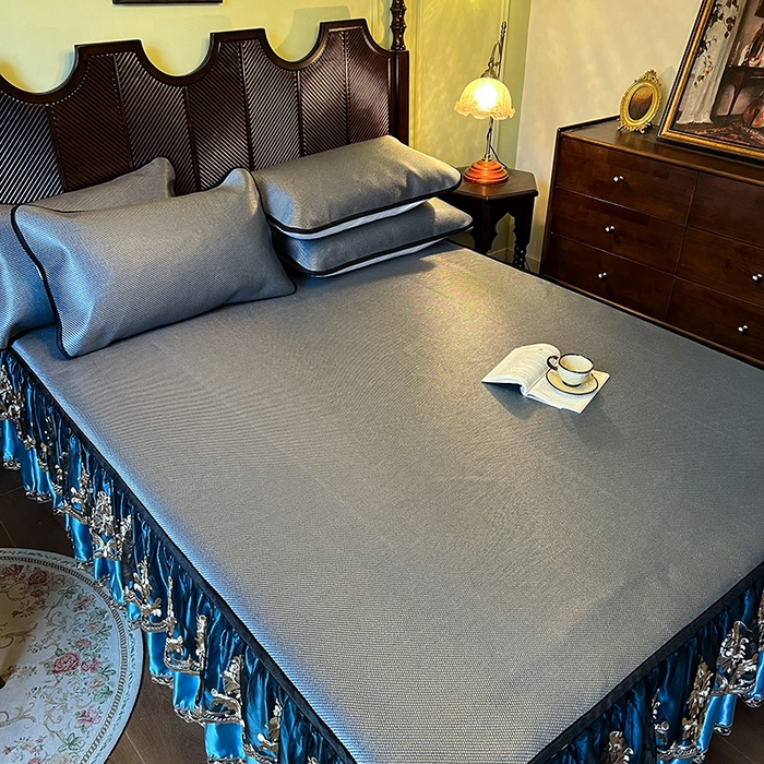 91家纺网 家纺一手货源 找家纺 网红馆2025新款夏日记忆 藤席（裙边可脱卸）卖价不得低于185元 蓝灰