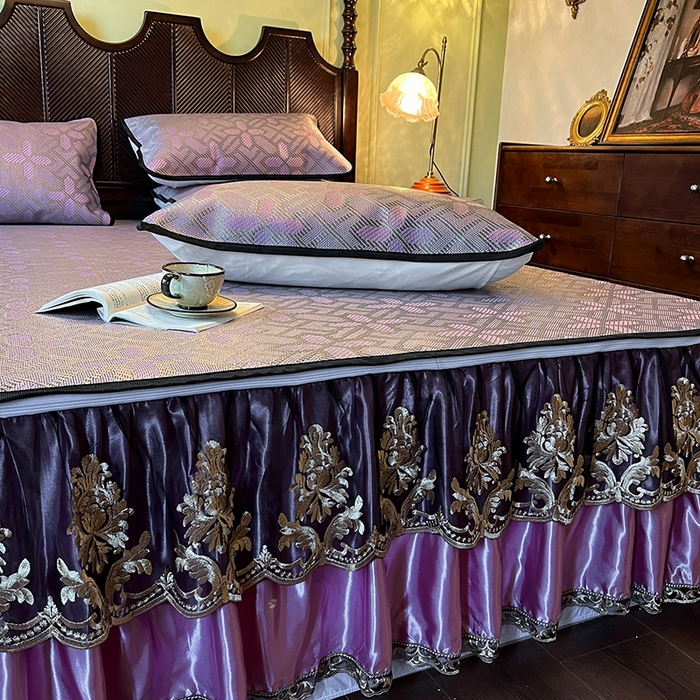 91家纺网 家纺一手货源 找家纺 网红馆2025新款夏日记忆 藤席（裙边可脱卸）卖价不得低于185元 莲红