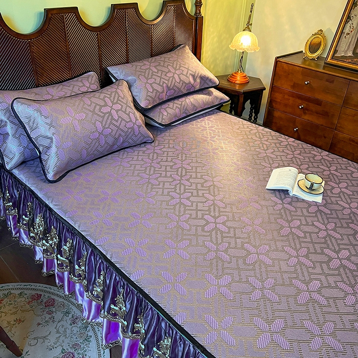 91家纺网 家纺一手货源 找家纺 网红馆2025新款夏日记忆 藤席（裙边可脱卸）卖价不得低于185元 莲红