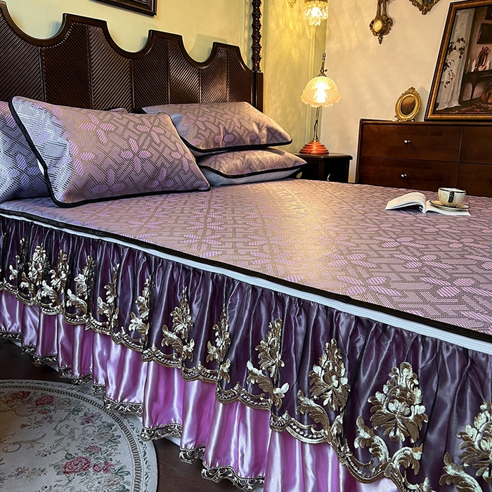 91家纺网 家纺一手货源 找家纺 网红馆2025新款夏日记忆 藤席（裙边可脱卸）卖价不得低于185元 莲红