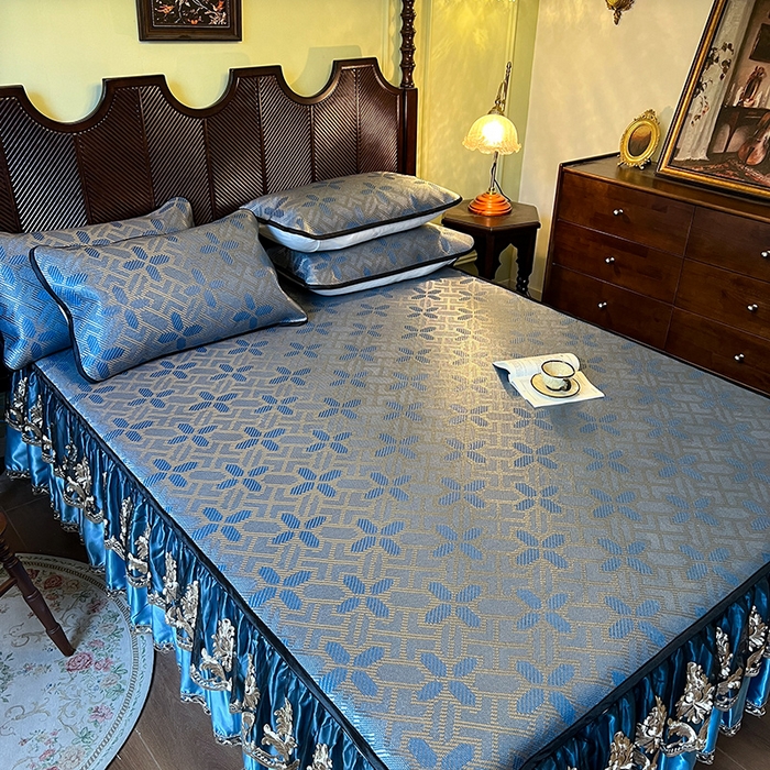 91家纺网 家纺一手货源 找家纺 网红馆2025新款夏日记忆 藤席（裙边可脱卸）卖价不得低于185元 蔚蓝