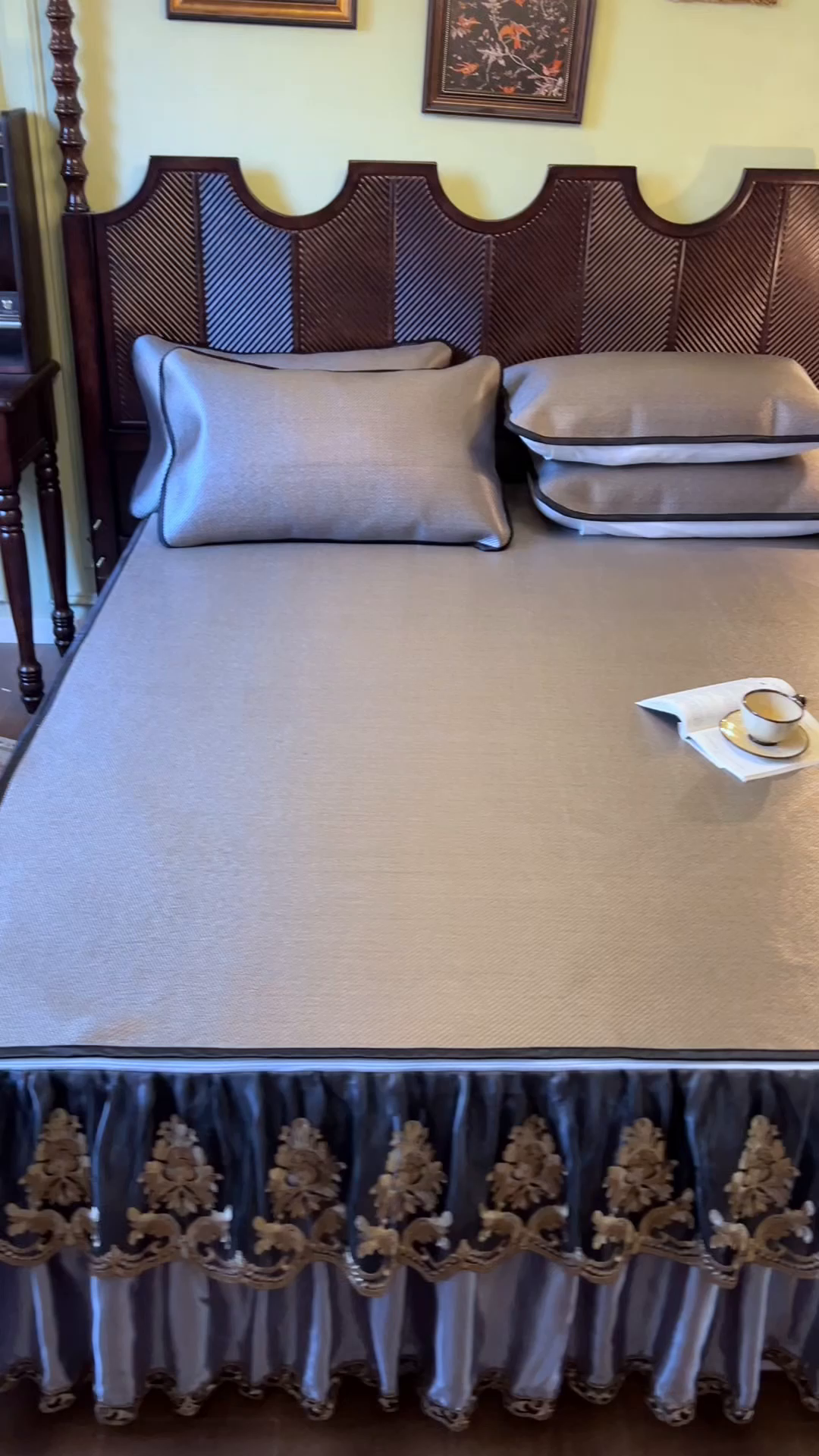 91家纺网 家纺一手货源 找家纺 网红馆2025新款夏日记忆 藤席（裙边可脱卸）卖价不得低于185元 蓝灰