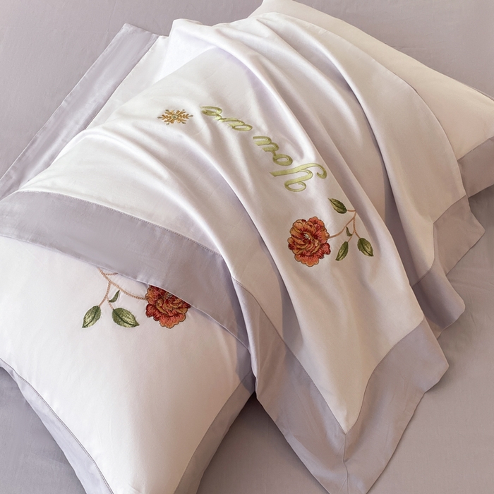 91家纺网 家纺一手货源 找家纺 2025新款小清新全棉纯棉四件套-若溪 霞光紫