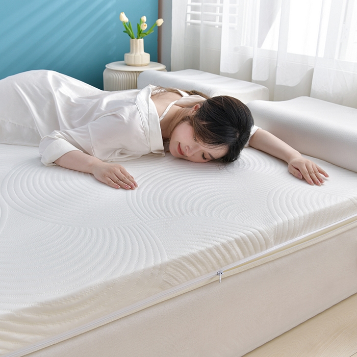 91家纺网 家纺一手货源 找家纺 张先生床垫2025新款加厚亲肤针织海绵记忆床垫 罗曼白