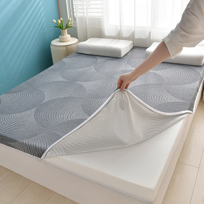 91家纺网 家纺一手货源 找家纺 张先生床垫2025新款加厚亲肤针织海绵记忆床垫 罗曼灰