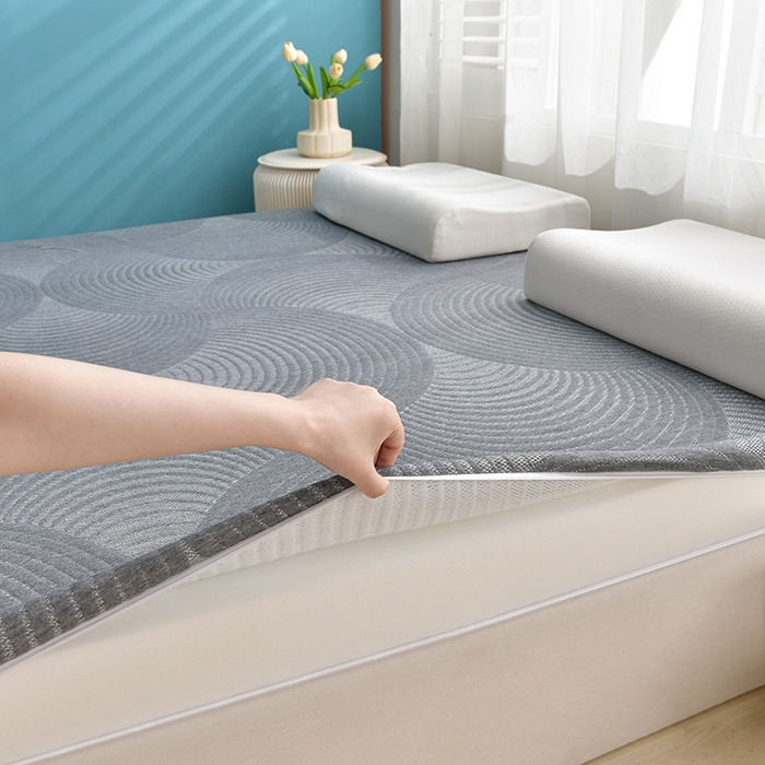 91家纺网 家纺一手货源 找家纺 张先生床垫2025新款加厚亲肤针织海绵记忆床垫 罗曼灰