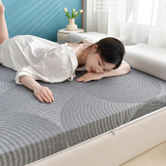 91家纺网 家纺一手货源 找家纺 张先生床垫2025新款加厚亲肤针织海绵记忆床垫 罗曼灰