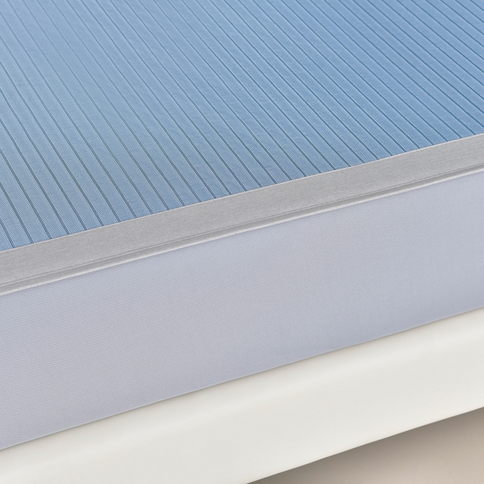 91家纺网 家纺一手货源 找家纺 小牛席业2025新款条纹爱家熊猫冰丝席（床笠款） 蓝色