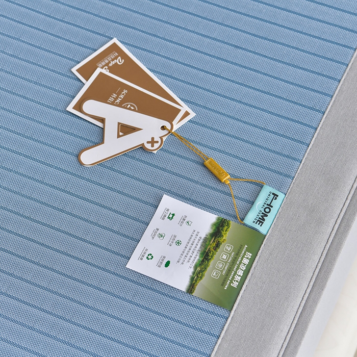 91家纺网 家纺一手货源 找家纺 小牛席业2025新款条纹爱家熊猫冰丝席（床笠款） 蓝色