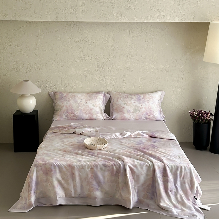 张公子婚庆馆 2025新款天丝数码印花夏被四件套-玫丽花田系列【控价:不低于单夏被268/288 夏被四件套368/388】 漫花山野