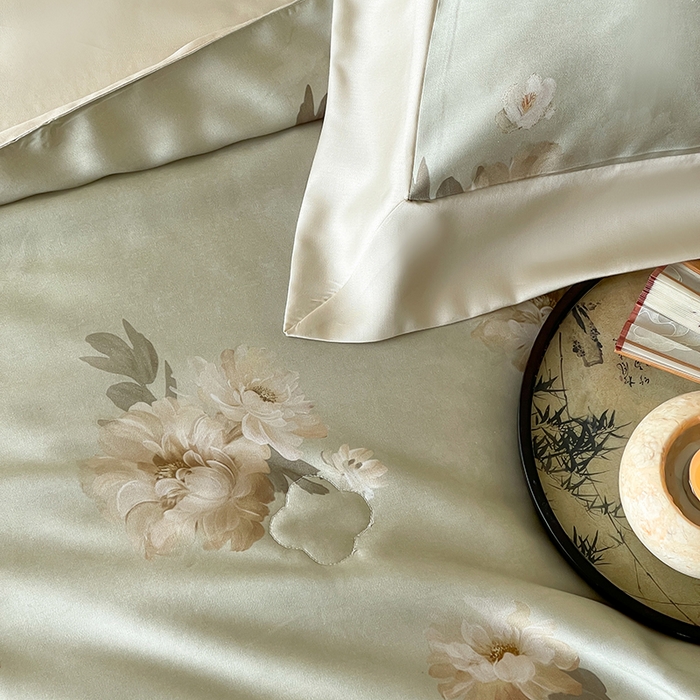 91家纺网 家纺一手货源 找家纺 （总）张公子婚庆馆 2025新款天丝数码印花夏被四件套-花间束影系列【控价；不低于单夏被268/288 夏被四件套368/388】