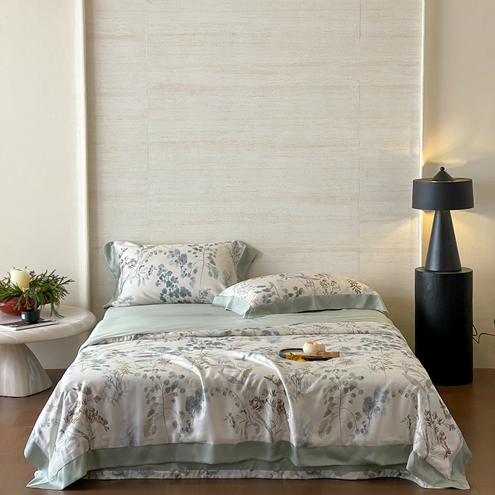 91家纺网 家纺一手货源 找家纺 张公子婚庆馆 2025新款天丝数码印花夏被四件套-花间束影系列【控价；不低于单夏被268/288 夏被四件套368/388】 观夏