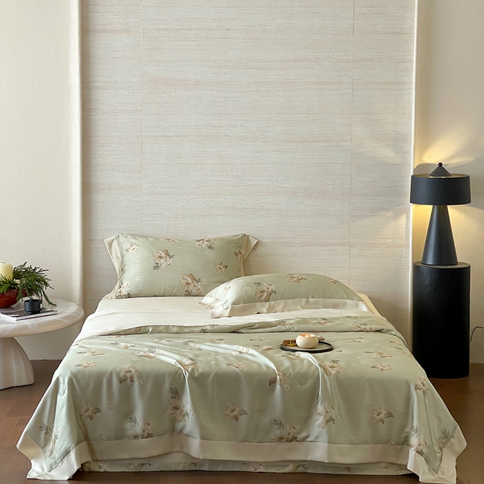 张公子婚庆馆 2025新款天丝数码印花夏被四件套-花间束影系列【控价；不低于单夏被268/288 夏被四件套368/388】 椿野