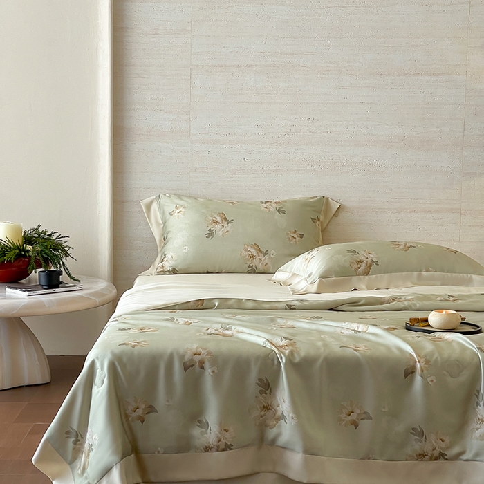 91家纺网 家纺一手货源 找家纺 张公子婚庆馆 2025新款天丝数码印花夏被四件套-花间束影系列【控价；不低于单夏被268/288 夏被四件套368/388】 椿野