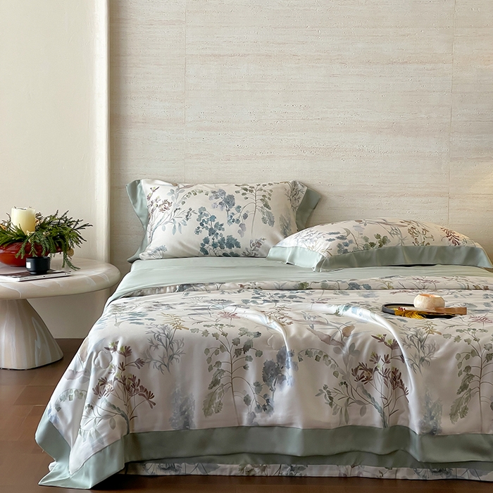 91家纺网 家纺一手货源 找家纺 张公子婚庆馆 2025新款天丝数码印花夏被四件套-花间束影系列【控价；不低于单夏被268/288 夏被四件套368/388】 观夏