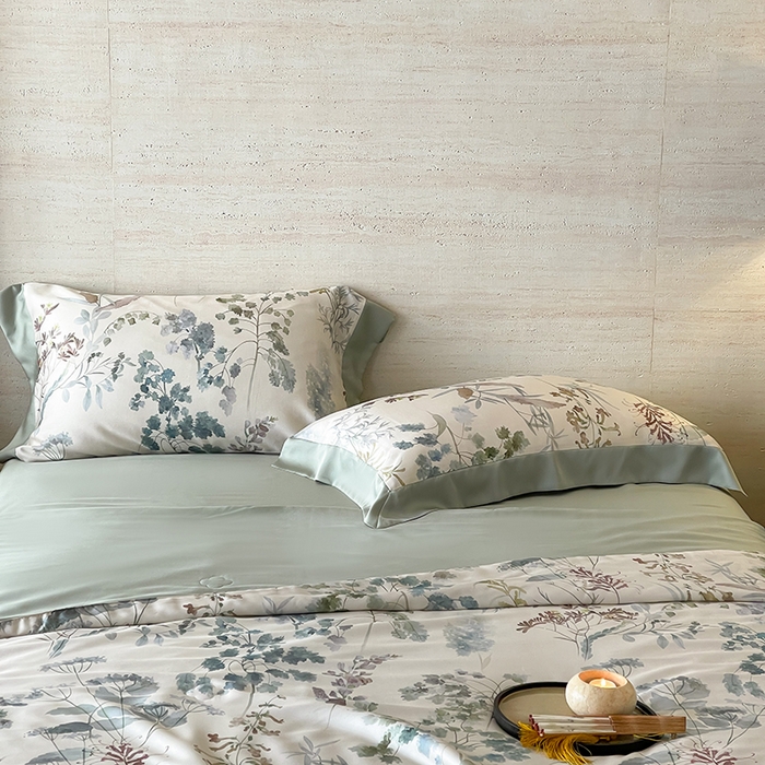 91家纺网 家纺一手货源 找家纺 张公子婚庆馆 2025新款天丝数码印花夏被四件套-花间束影系列【控价；不低于单夏被268/288 夏被四件套368/388】 观夏