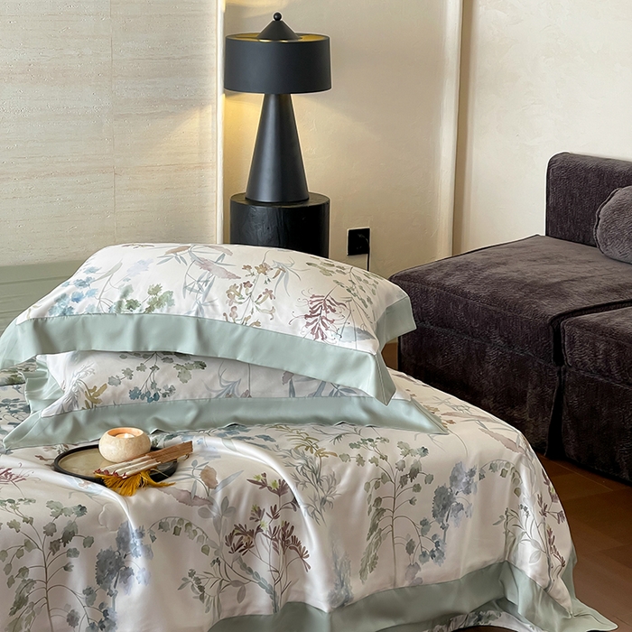 91家纺网 家纺一手货源 找家纺 张公子婚庆馆 2025新款天丝数码印花夏被四件套-花间束影系列【控价；不低于单夏被268/288 夏被四件套368/388】 观夏