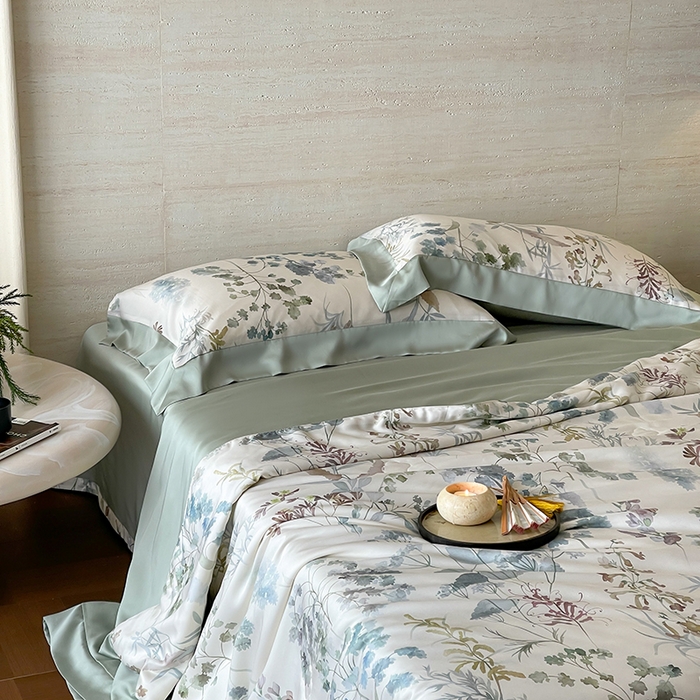 91家纺网 家纺一手货源 找家纺 张公子婚庆馆 2025新款天丝数码印花夏被四件套-花间束影系列【控价；不低于单夏被268/288 夏被四件套368/388】 观夏