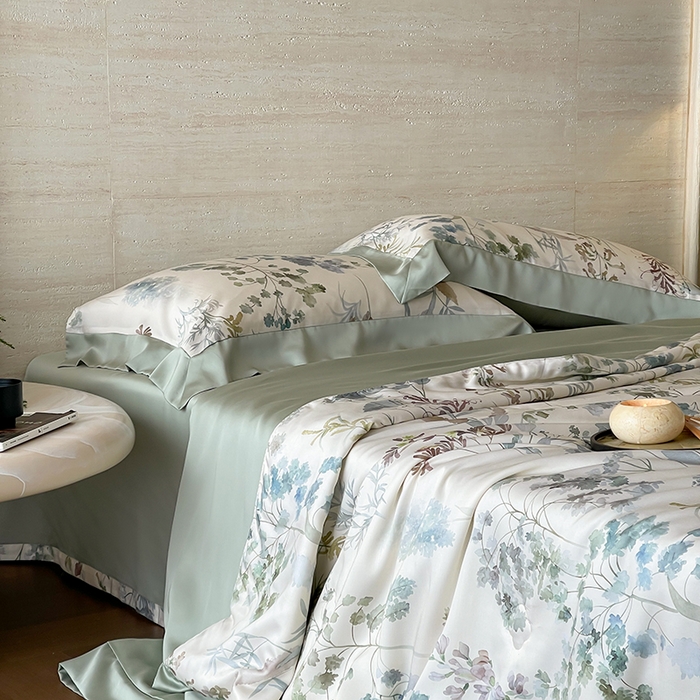 91家纺网 家纺一手货源 找家纺 张公子婚庆馆 2025新款天丝数码印花夏被四件套-花间束影系列【控价；不低于单夏被268/288 夏被四件套368/388】 观夏