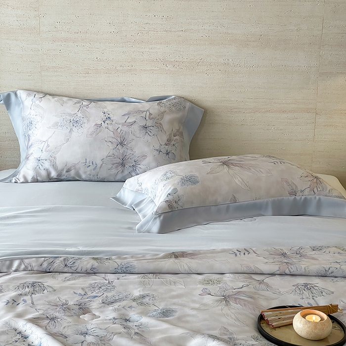 91家纺网 家纺一手货源 找家纺 张公子婚庆馆 2025新款天丝数码印花夏被四件套-花间束影系列【控价；不低于单夏被268/288 夏被四件套368/388】 叶繁