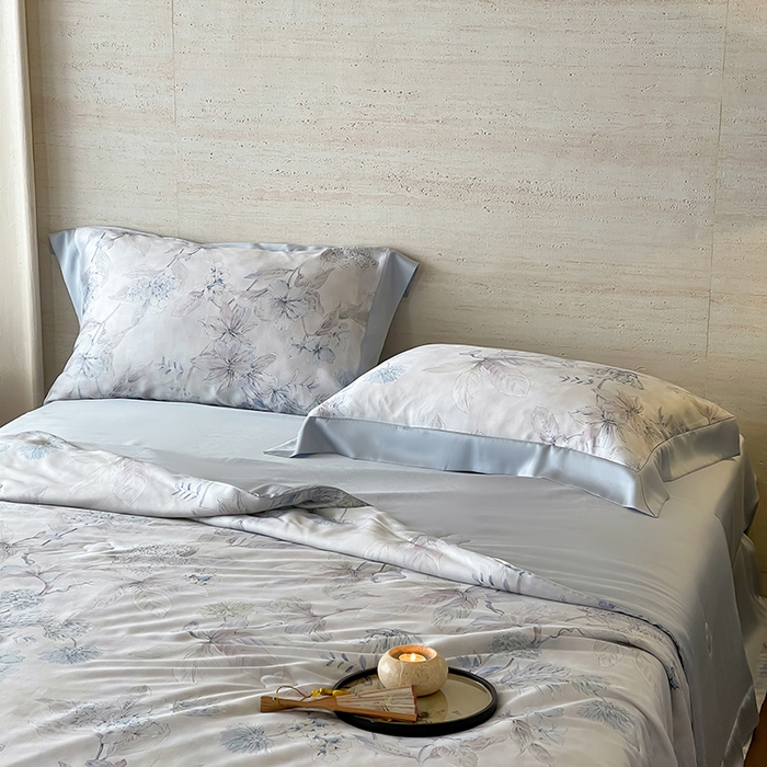 91家纺网 家纺一手货源 找家纺 张公子婚庆馆 2025新款天丝数码印花夏被四件套-花间束影系列【控价；不低于单夏被268/288 夏被四件套368/388】 叶繁