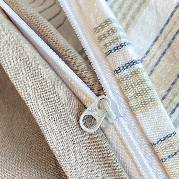 91家纺网 家纺一手货源 找家纺 恋人优选 2025新款条纹全棉纯棉水洗系列四件套 西蒙-灰