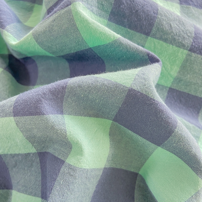 91家纺网 家纺一手货源 找家纺 恋人优选 2025新款A类全棉纯棉水洗棉系列(AB版)单被套 被套单件 蓝绿格(AB版)